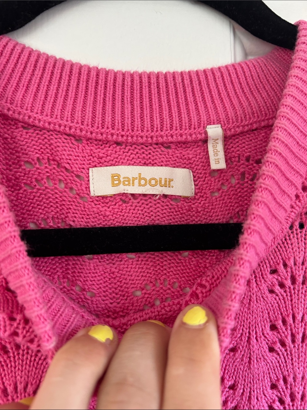 Barbour Pink Eyelet Crewneck Sweater - Picture 3 of 6